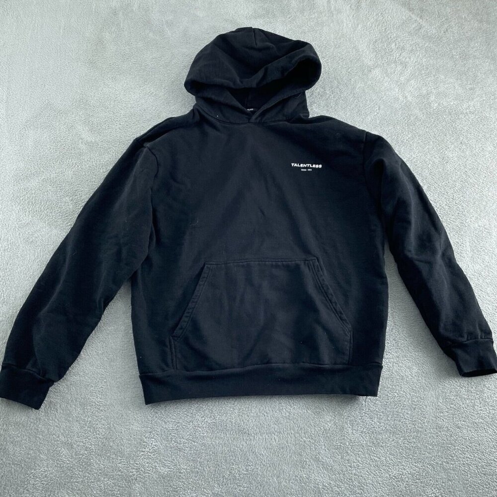 Talentless Black Hoodie Sweatshirt Unisex Size M 100% Cotton Casual Wear 4926
